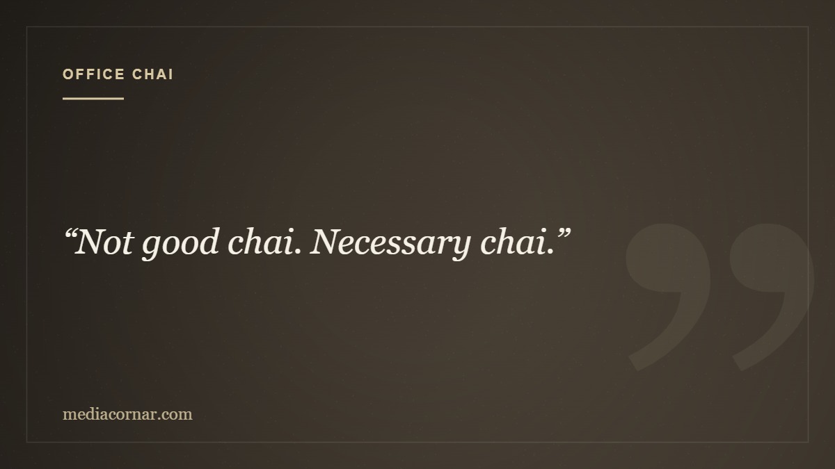 Chai caption for an office paper cup photo